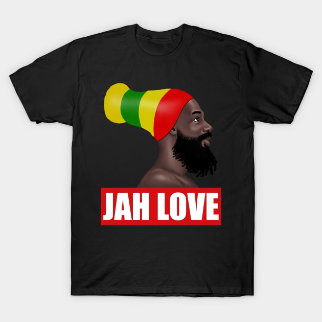 Jah Love Rasta Rastafarian Reggae Lovers T-Shirt by Merchweaver